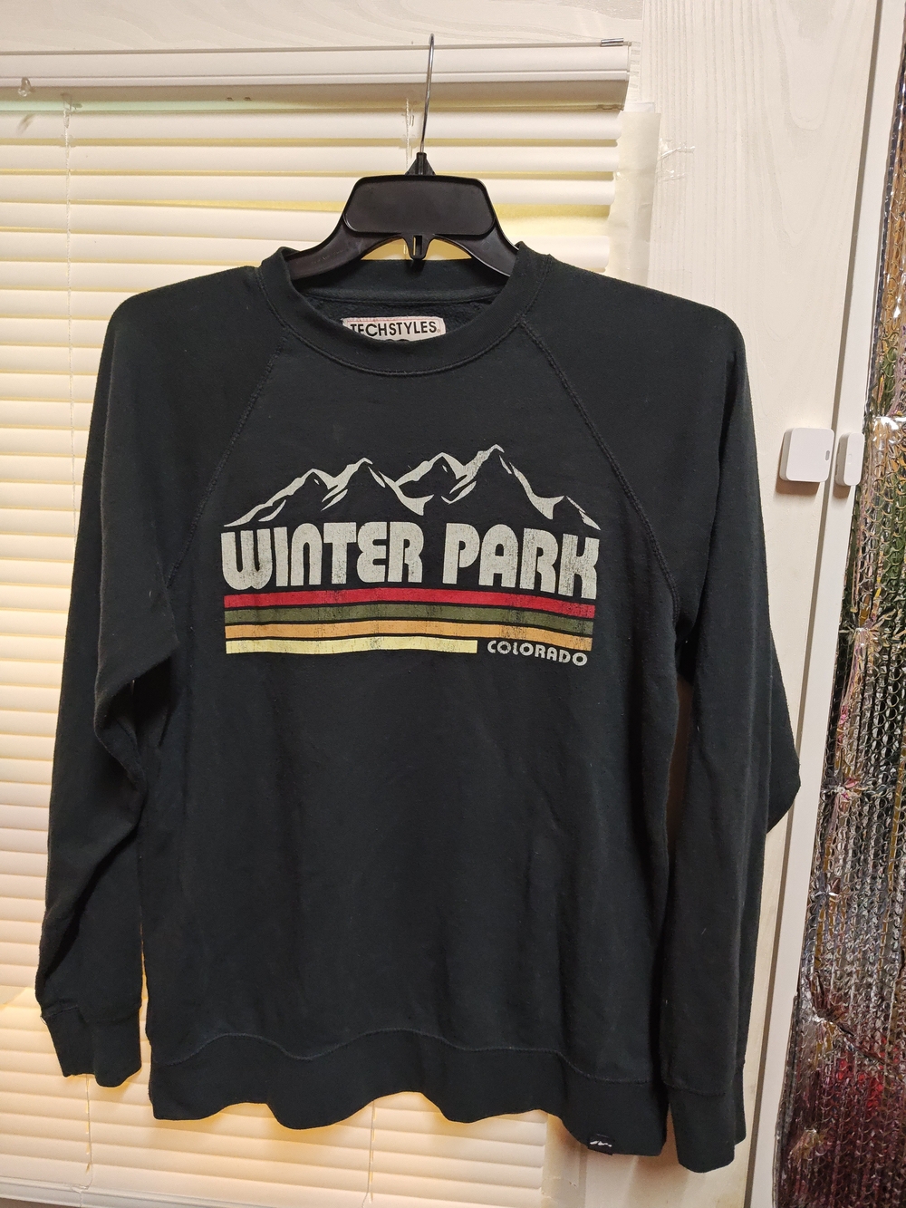 Techstyles Winter Park Colorado Black Graphic Sweatshirt